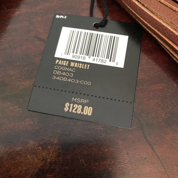 Frye Paige Cognac Leather Fringed Wristlet NWT - Picture 5 of 7